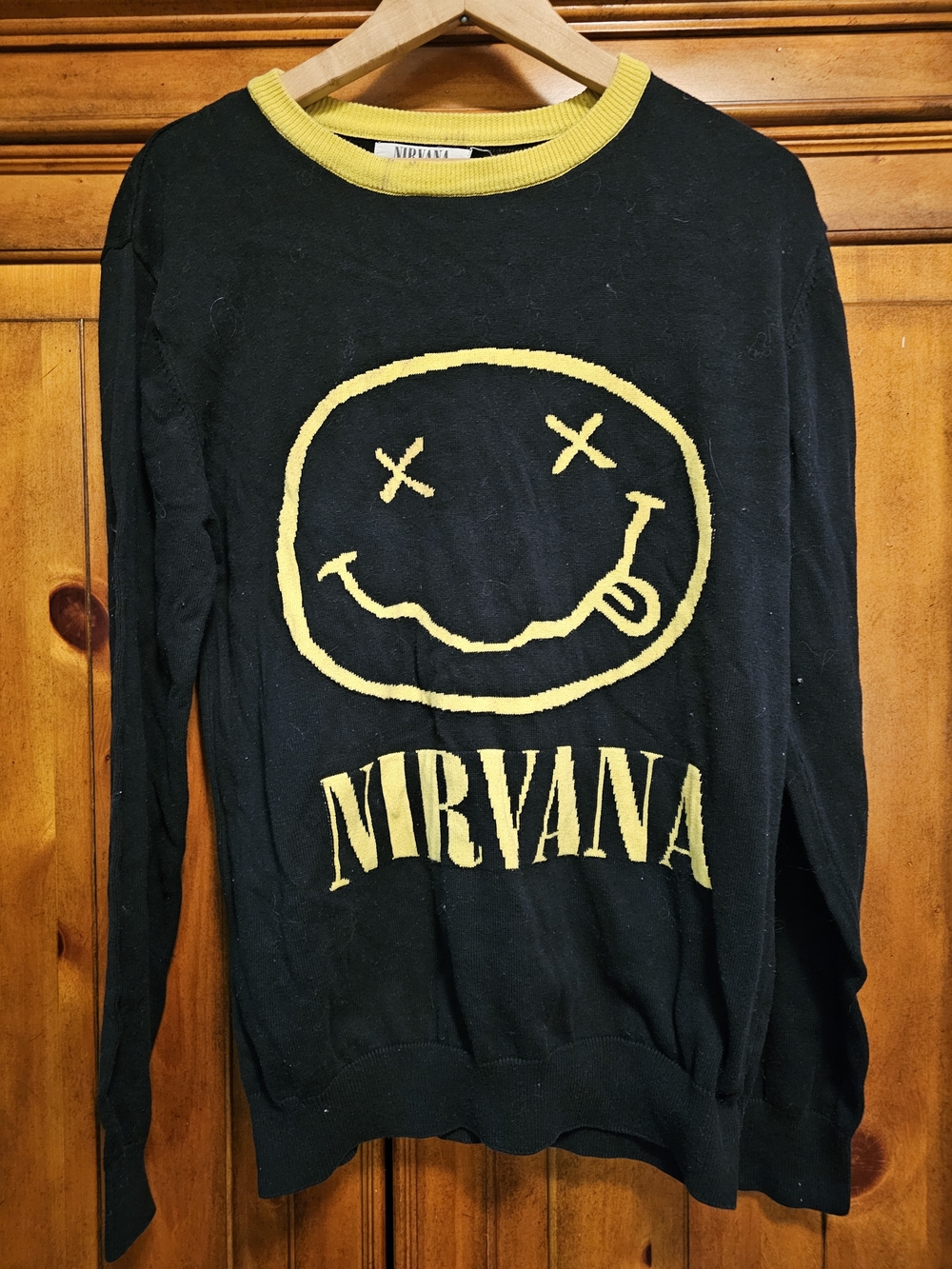 Nirvana Black & Yellow Logo Crewneck Sweater